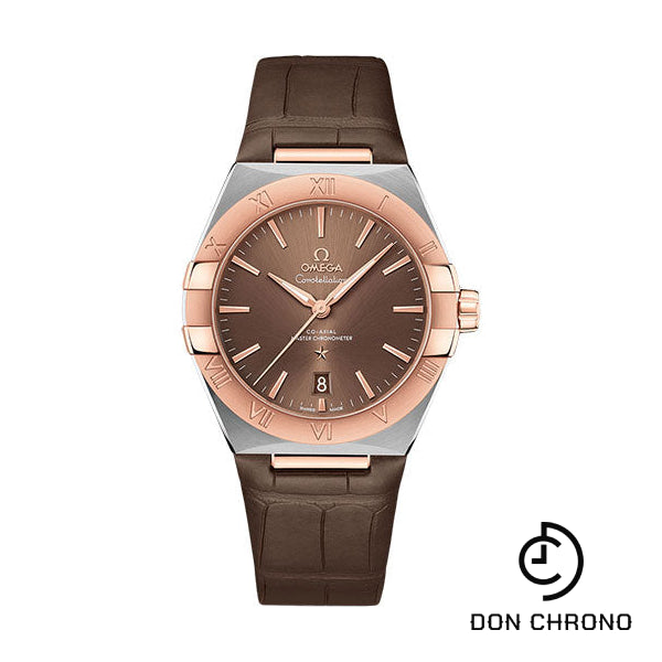 Omega Constellation OMEGA Co-Axial Master Chronometer - 39 mm Steel And Sedna Gold Case - Brown Dial - Brown Leather Strap - 131.23.39.20.13.001