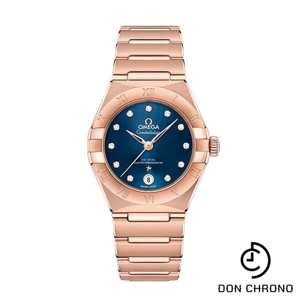 Omega Constellation Manhattan Co-Axial Master Chronometer Watch - 29 mm Sedna Gold Case - Blue Diamond Dial - 131.50.29.20.53.001