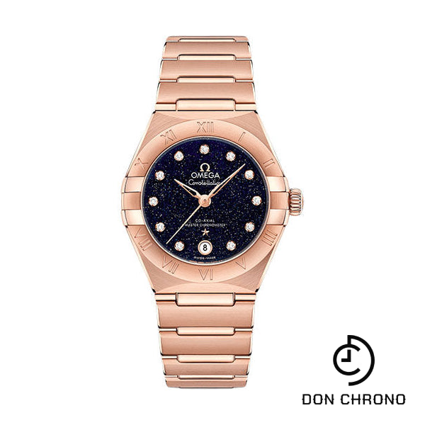 Omega Constellation Omega Co-Axial Master Chronometer - 29 mm Sedna Gold Case - Blue Glass Diamond Dial - 131.50.29.20.53.003