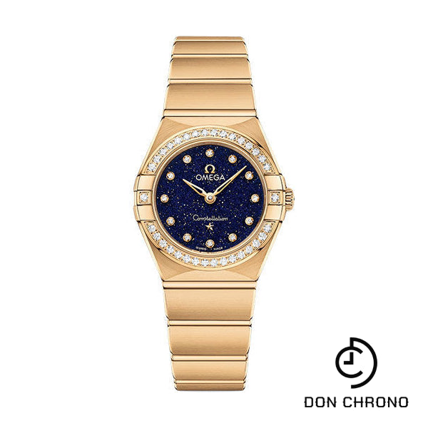 Omega Constellation Quartz - 25 mm Yellow Gold Case - Diamond Bezel - Blue Glass Diamond Dial - 131.55.25.60.53.001