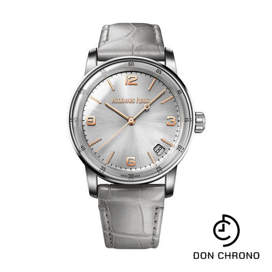 Audemars Piguet Code 11.59 by Audemars Piguet - Chronograph - 41mm Pink and White Gold Case - Black Dial - Black Alligator Strap - 15210CR.OO.A009CR.01