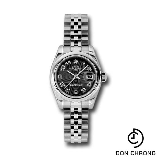 Rolex Steel Lady-Datejust 26 Watch - Domed Bezel - Black Concentric Arabic Dial - Jubilee Bracelet - 179160 bkcaj