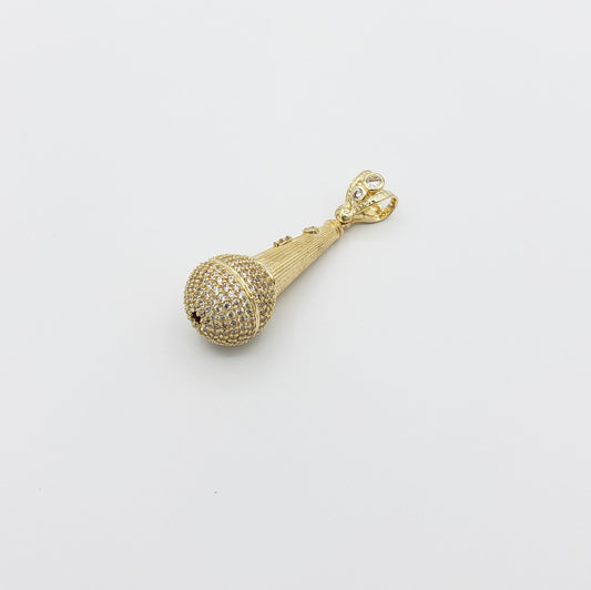 14K Gold- Microphone Pendant