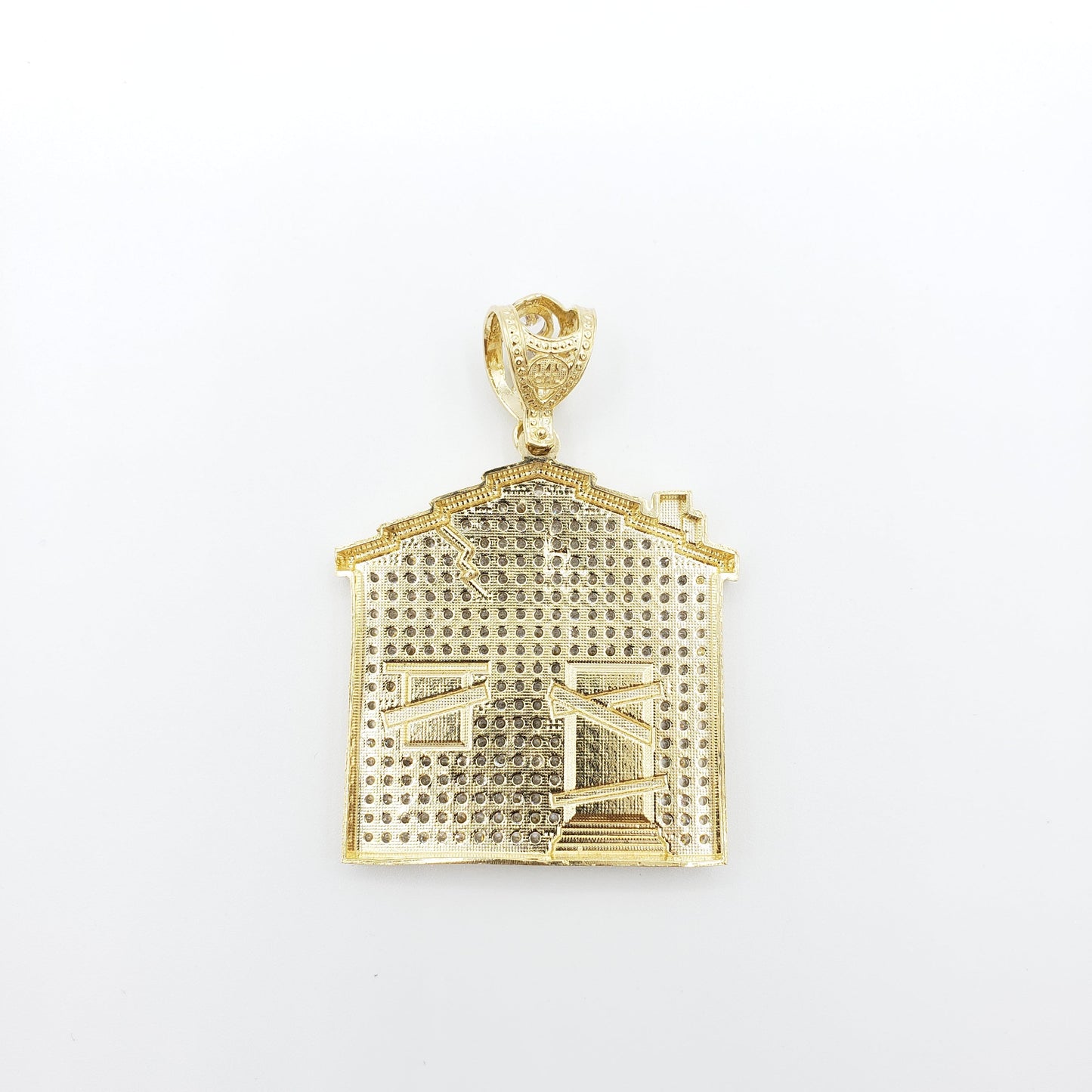 14K Gold- Trap House Pendant
