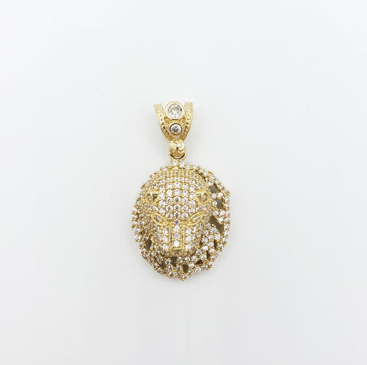 14K Gold- Panther Head Pendant