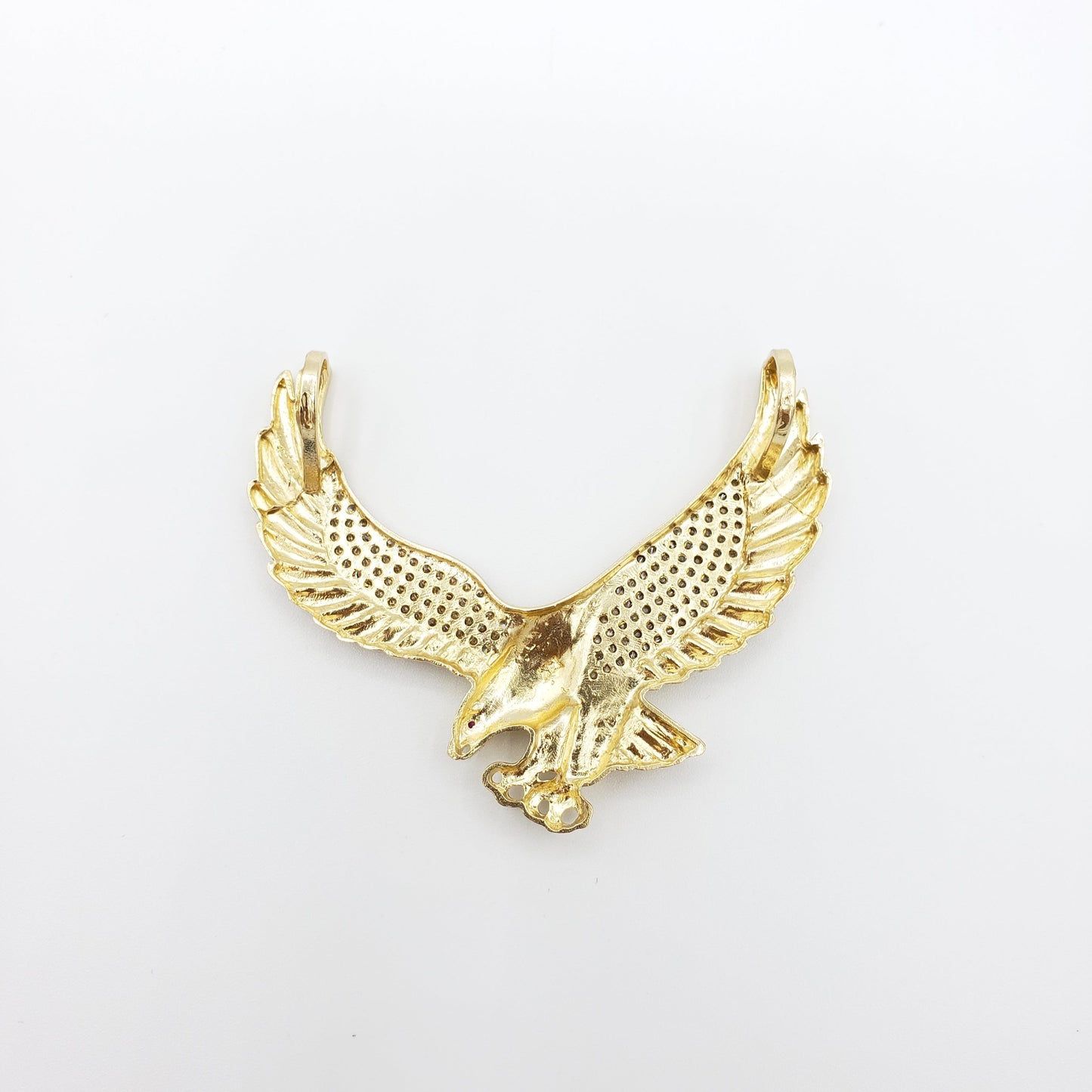 14K Gold- Eagle (Partial CZ) Pendant