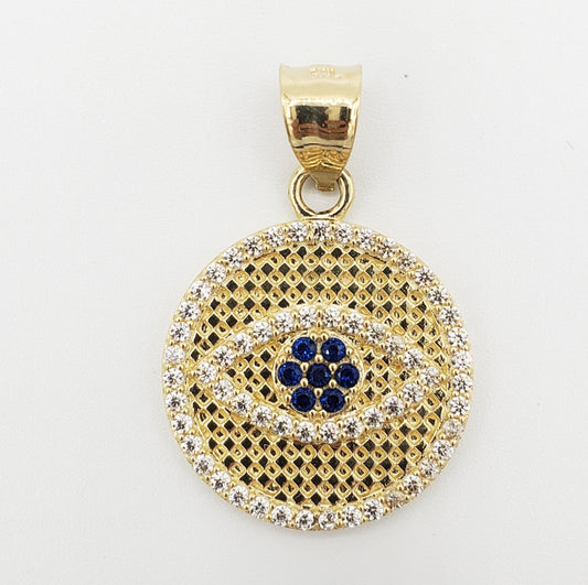 14K Gold- Evil Eye Pendant