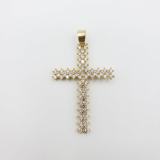 14K Gold- Cluster Cross Pendant