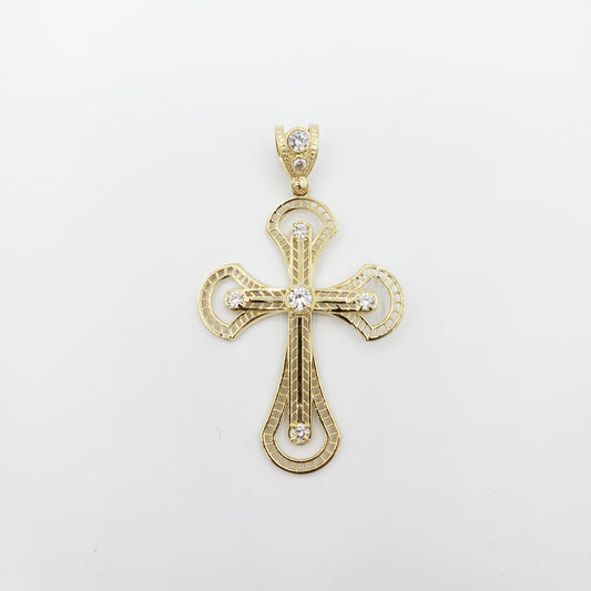 14K Gold- Double Layered Cross Pendant