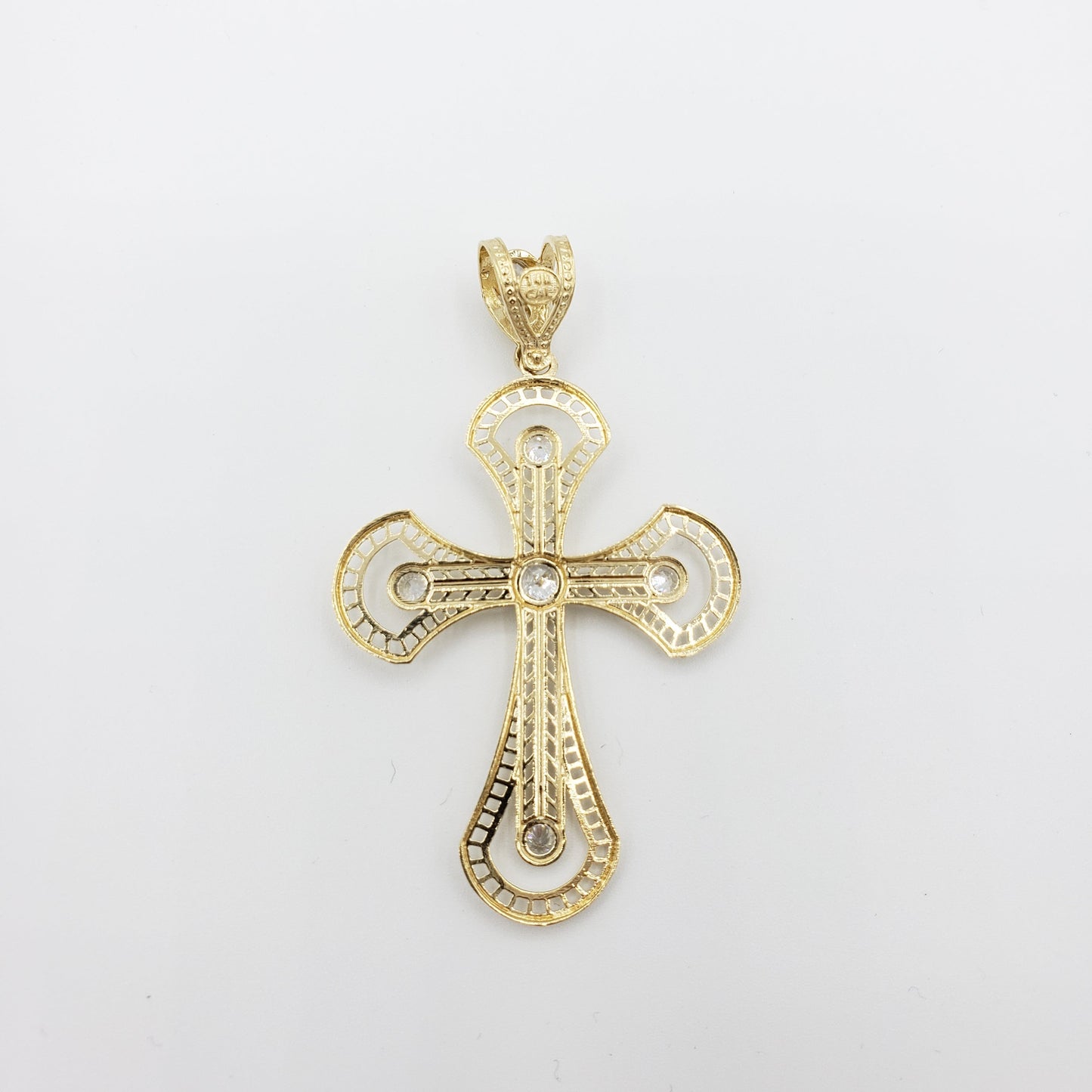 14K Gold- Double Layered Cross Pendant