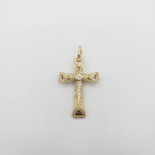14K Gold- Heart Cross Pendant