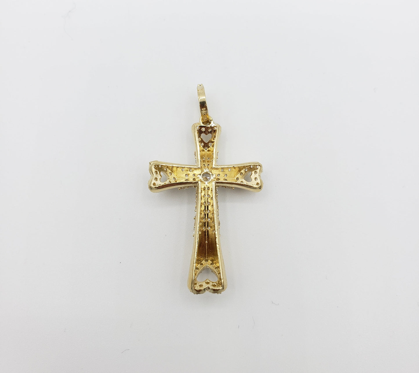 14K Gold- Heart Cross Pendant