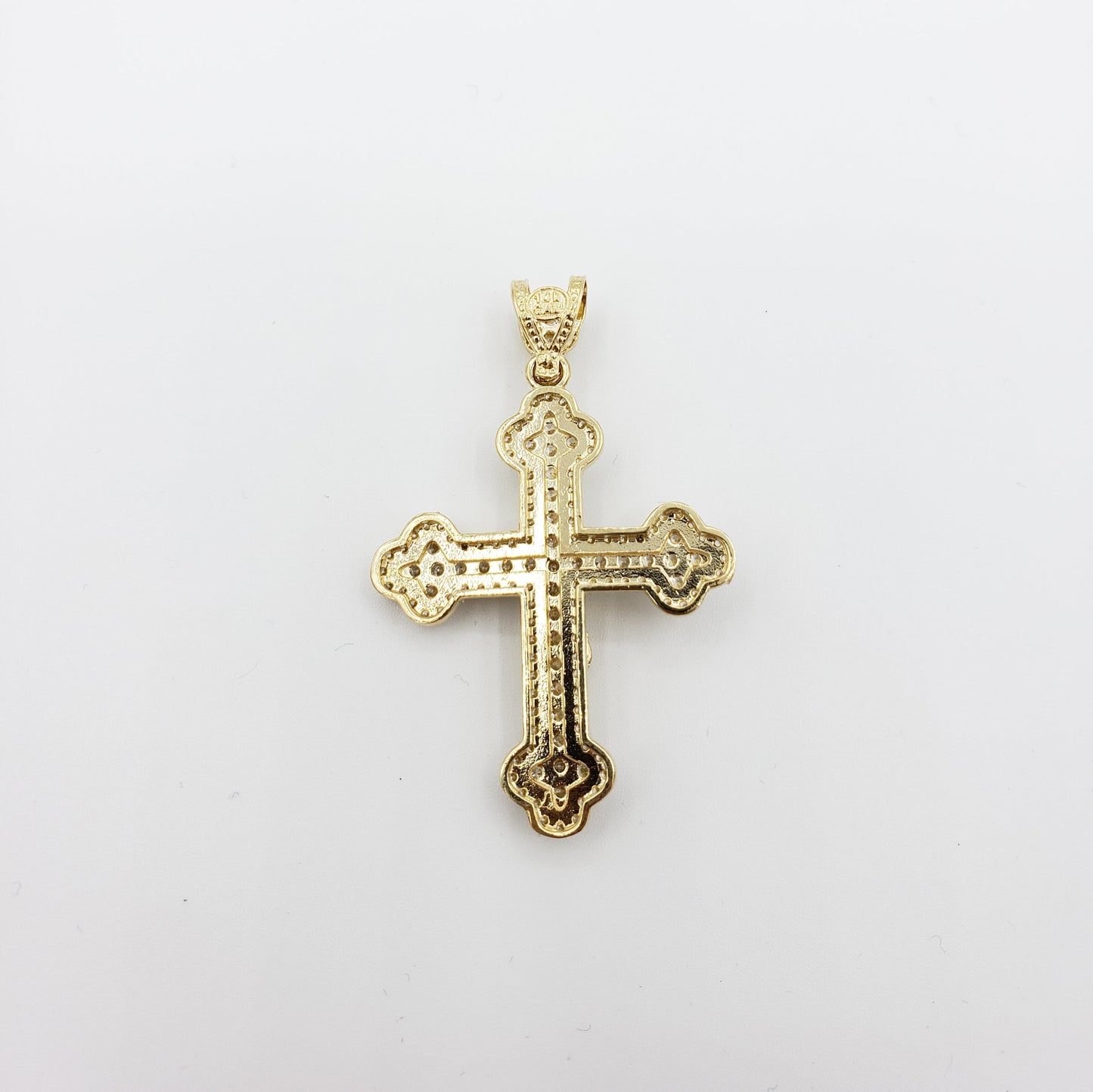 14K Gold- Jesus Clover Cross Pendant