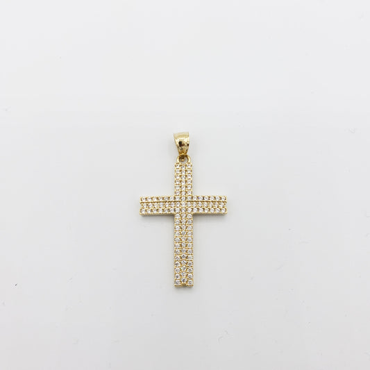 14K Gold- Pave Cross Pendant