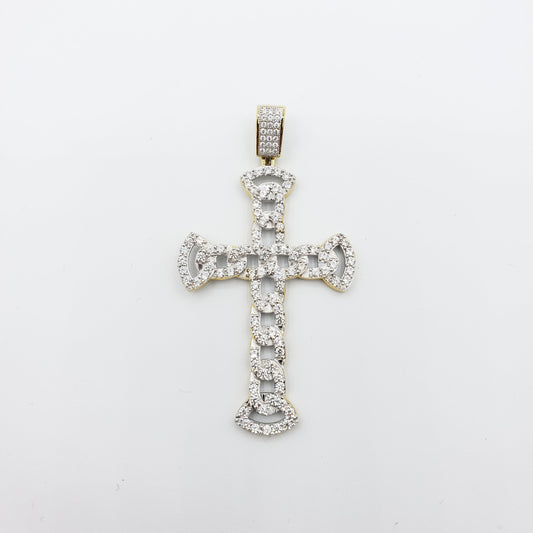 14K Gold- Cuban Link Cross Pendant