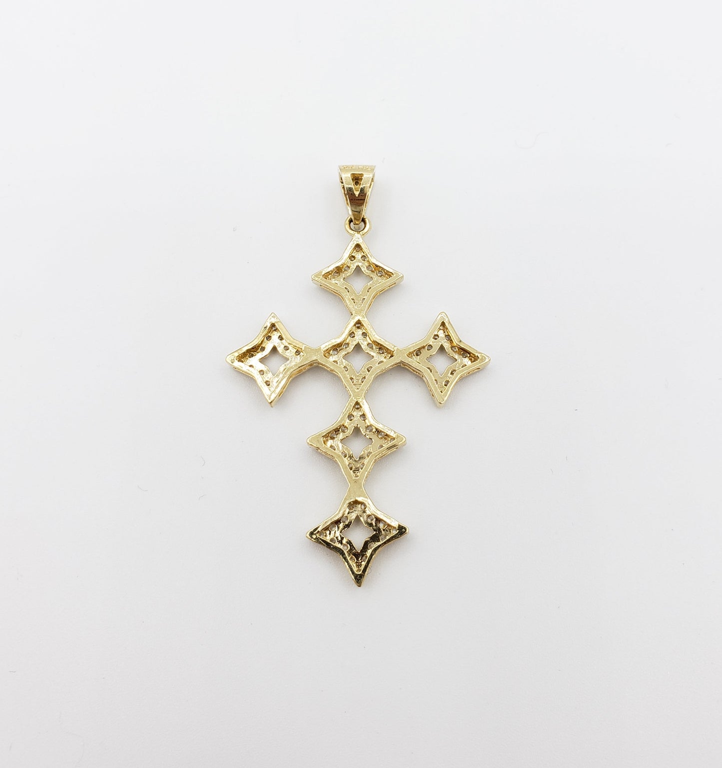 14K Gold- Star Cross Pendant
