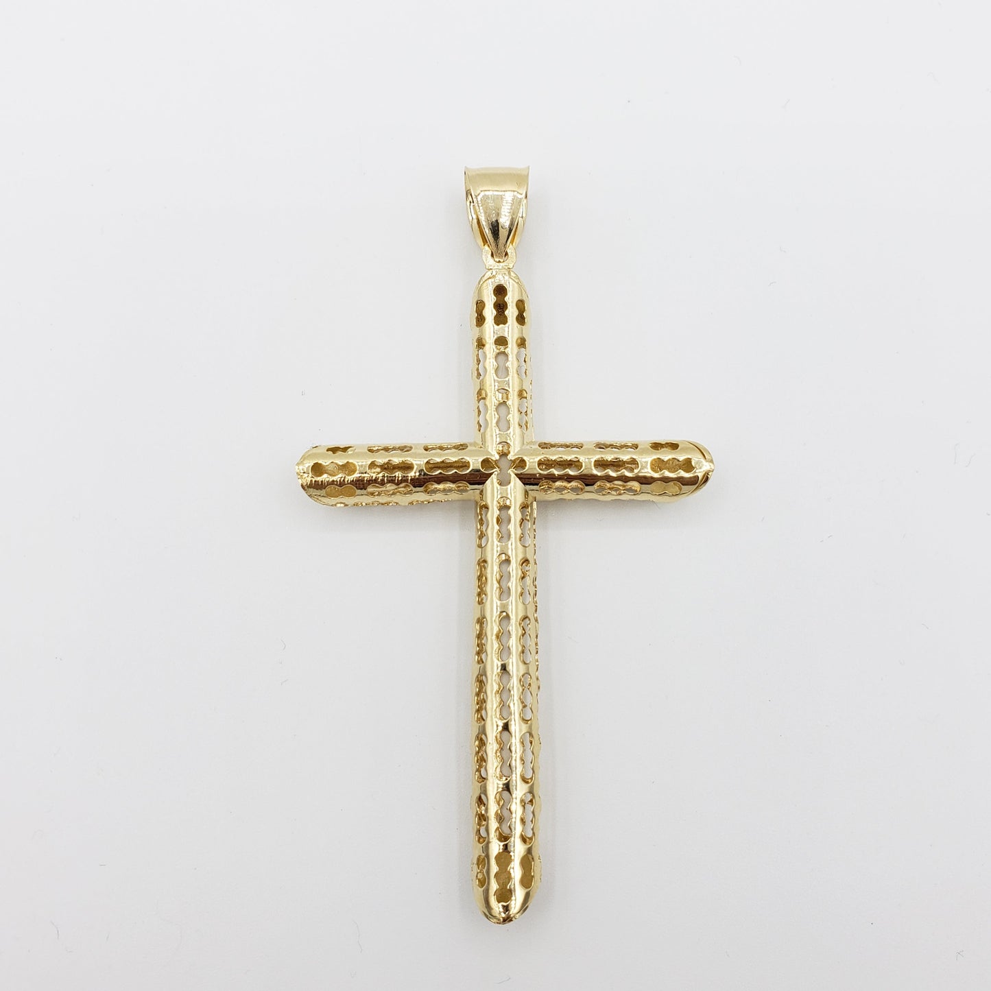 14K Gold- Bubble Cross Pendant