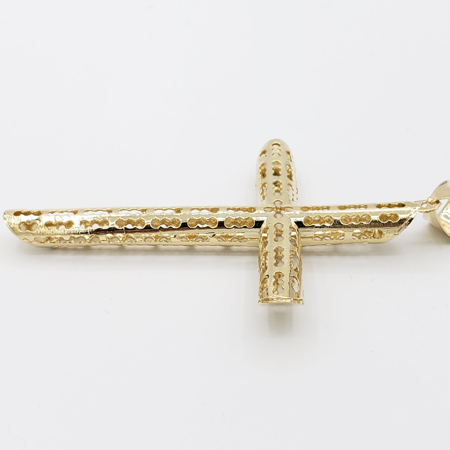 14K Gold- Bubble Cross Pendant
