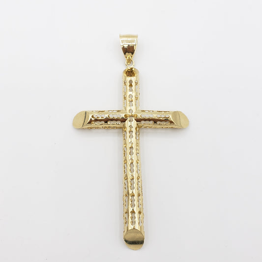 14K Gold- Bubble Cross Pendant