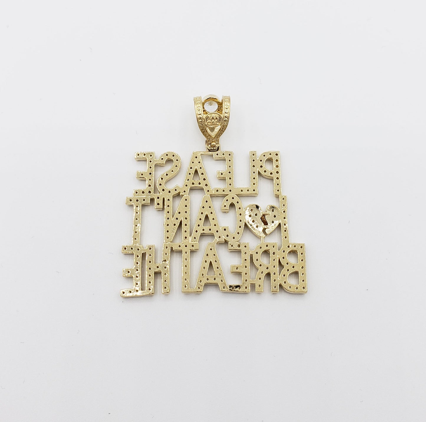 14K Gold- "PLEASE I CAN'T BREATHE" Pendant
