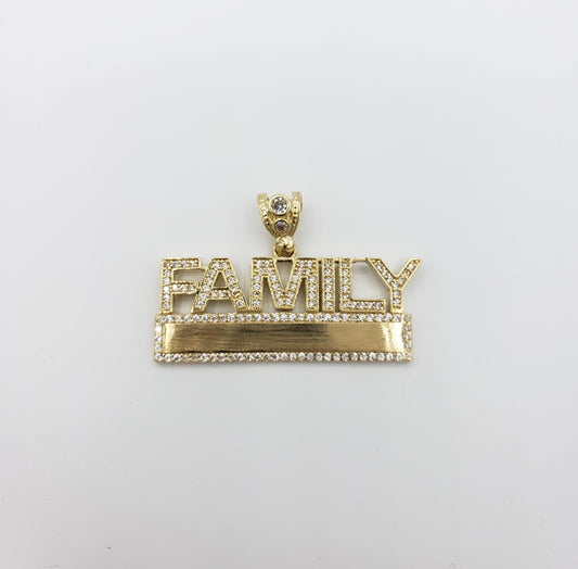 14K Gold- "FAMILY" Engravable Pendant