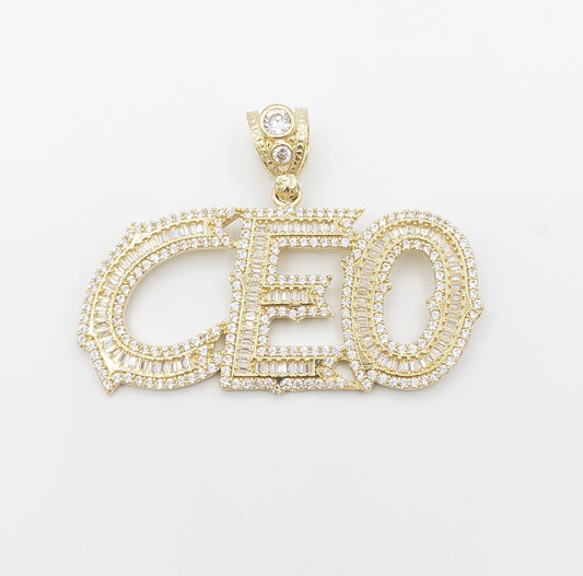 14K Gold- "CEO" Pendant