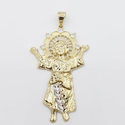 14K Gold- Divino Niño CZ Trim Pendant