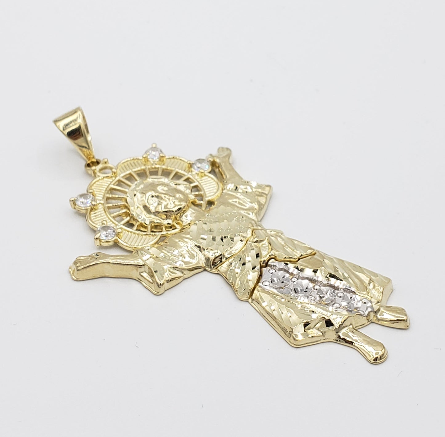 14K Gold- Divino Niño CZ Trim Pendant