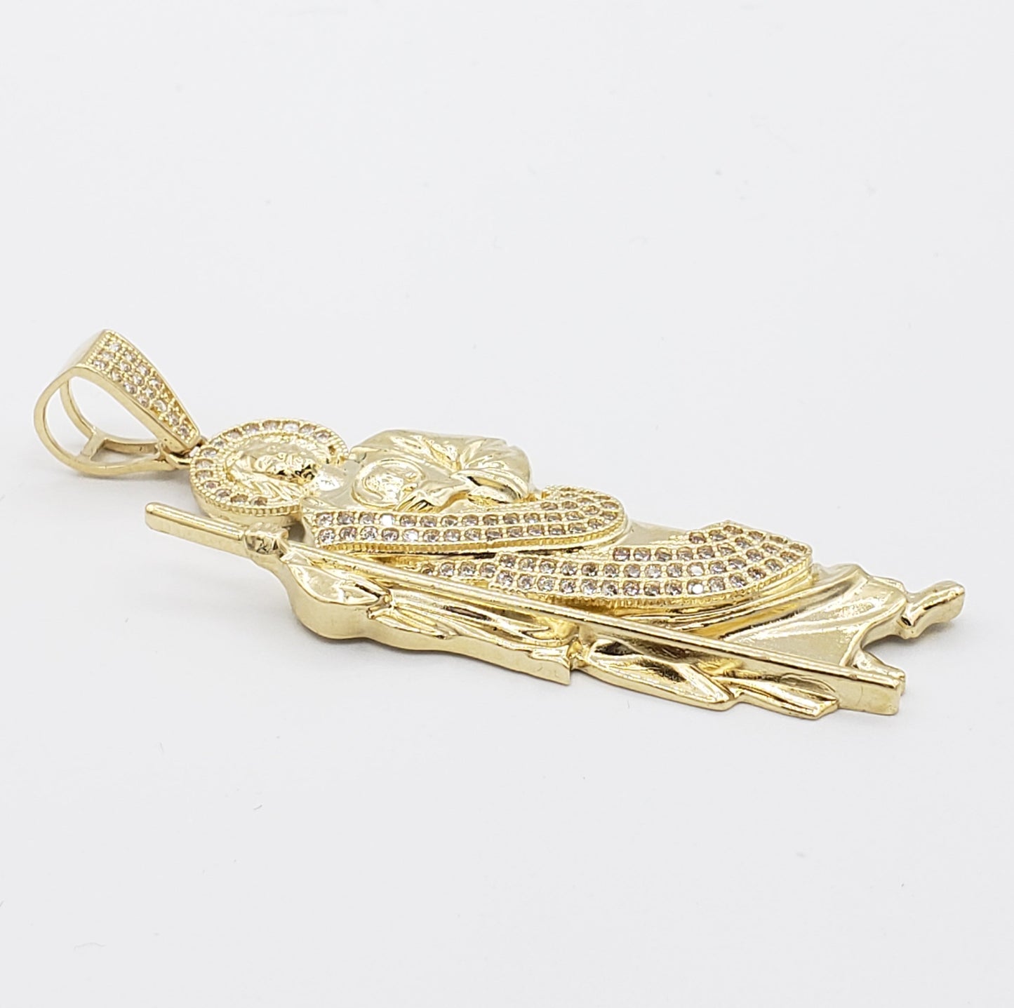 14K Gold- Saint Jude CZ Pendant