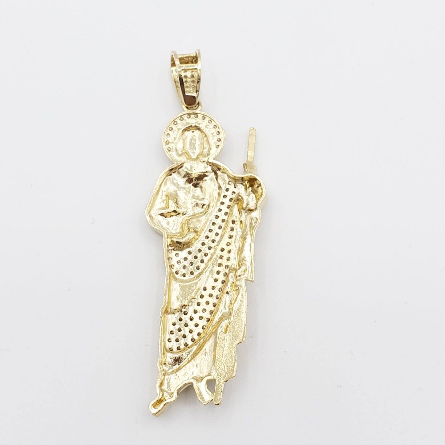 14K Gold- Saint Jude CZ Pendant