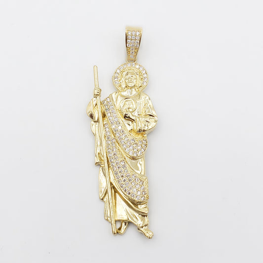 14K Gold- Saint Jude CZ Pendant