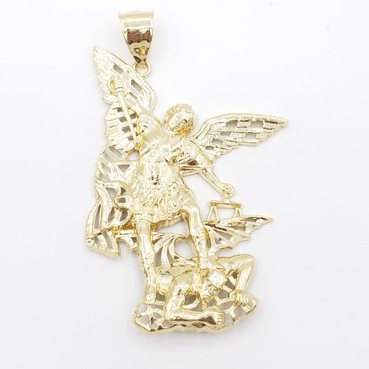 14K Gold- Saint Michael Slaying Demon