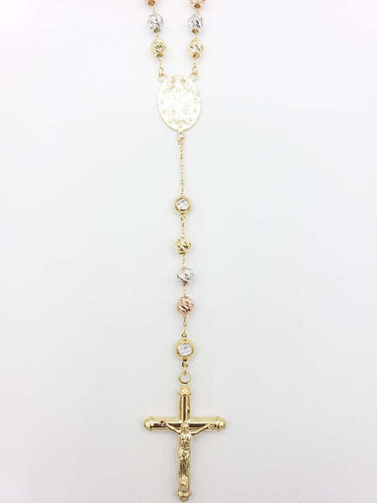 14K Gold- Rosary Chain Tri-Color