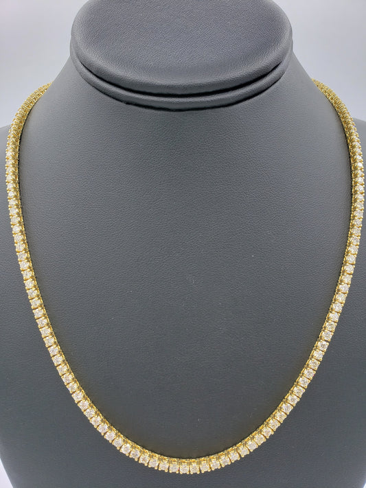 14K Gold- Diamond Tennis Chain 23.5 Grams