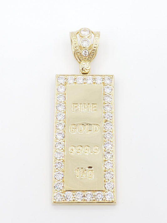 14K Gold- Gold Bar Pendant