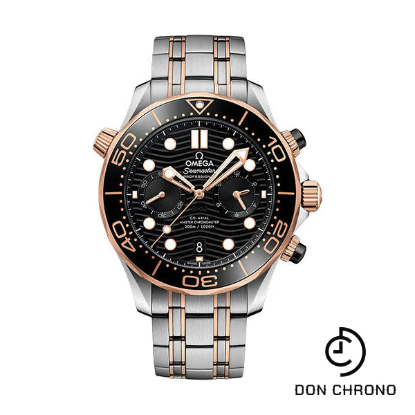 Omega Seamaster Diver 300M Omega Co-Axial Master Chronometer Chronograph - 44 mm Sedna Gold Case - Black Dial - Steel And Sedna Gold Bracelet - 210.20.44.51.01.001