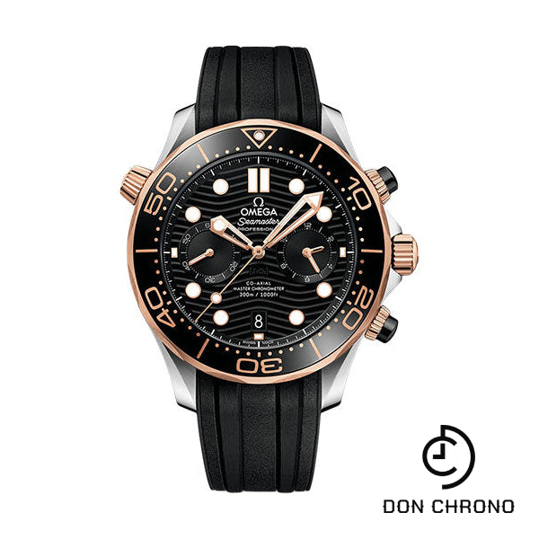Omega Seamaster Diver 300M Omega Co-Axial Master Chronometer Chronograph - 44 mm Steel And Sedna Gold Case - Black Dial - Black Rubber Strap - 210.22.44.51.01.001