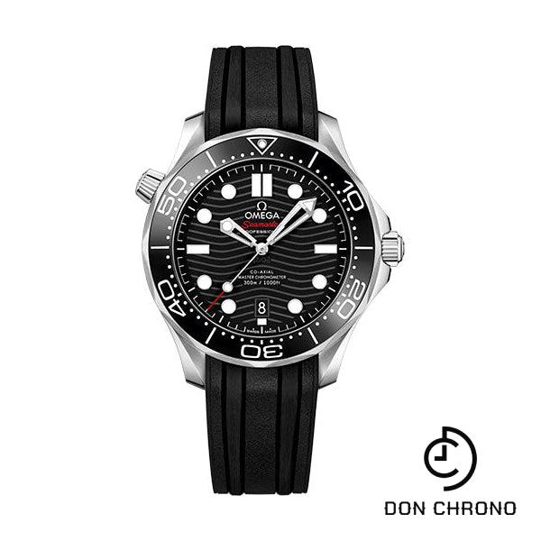 Omega Seamaster Diver 300M Co-Axial Master Chronometer Watch - 42 mm Steel Case - Unidirectional Bezel - Black Ceramic Dial - Black Rubber Strap - 210.32.42.20.01.001