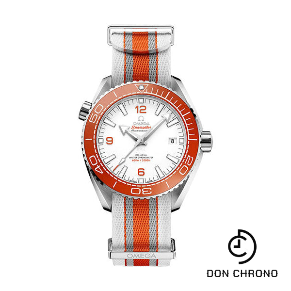Omega Seamaster Planet Ocean 600M Omega Co-Axial Master Chronometer - 43.5 mm Steel Case - White Dial - Grey And White Polyamide Nato Strap - 215.32.44.21.04.001