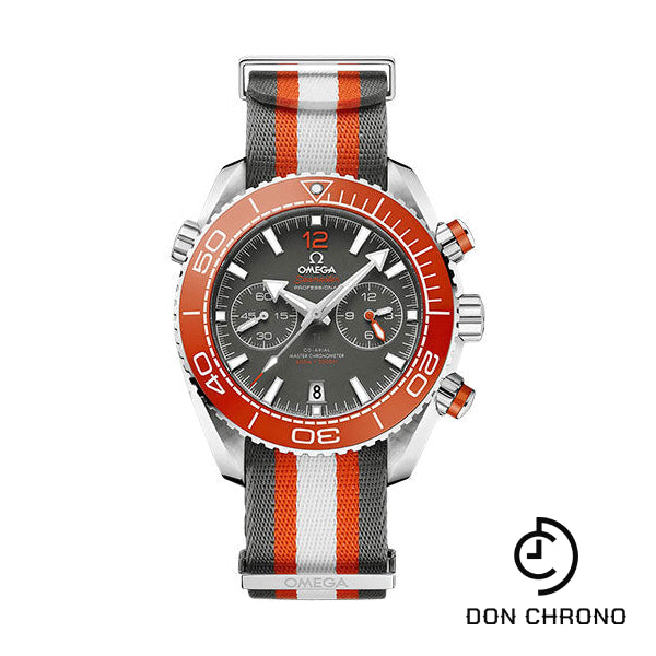 Omega Seamaster Planet Ocean 600M Omega Co-Axial Master Chronometer Chronograph - 45.5 mm Steel Case - Ceramised Titanium Dial - Grey And White Polyamide Nato Strap - 215.32.46.51.99.001