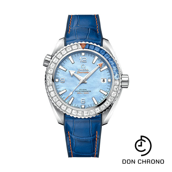 Omega Seamaster Planet Ocean 600M Co-Axial Master Chronometer Limited Edition of 88 Watch - 43.5 mm White Gold Case - Unidirectional Bezel - Blued Mother-Of-Pearl Dial - Blue Leather Strap - 215.58.44.21.07.001