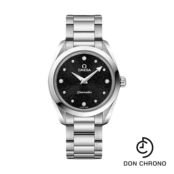 Omega Seamaster Aqua Terra 150M Quartz Watch - 28 mm Steel Case - Shimmer Black Diamond Dial - 220.10.28.60.51.001