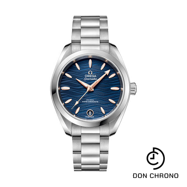 Omega Seamaster Aqua Terra 150M Co-Axial Master Chronometer Watch - 34 mm Steel Case - Waved Blue Dial - 220.10.34.20.03.001