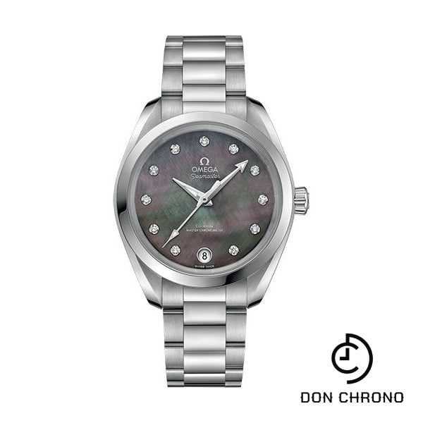 Omega Seamaster Aqua Terra 150M Co-Axial Master Chronometer Watch - 34 mm Steel Case - Tahiti Mother-Of-Pearl Diamond Dial - 220.10.34.20.57.001