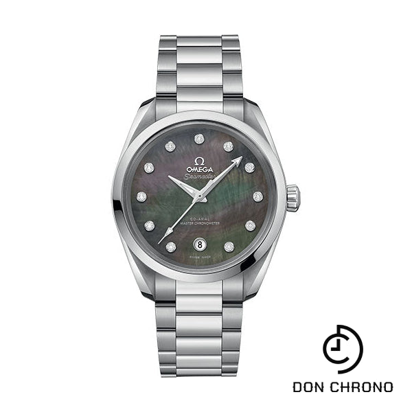 Omega Seamaster Aqua Terra 150M Co-Axial Master Chronometer Ladies Watch - 38 mm Steel Case - Tahiti Mother-Of-Pearl Diamond Dial - 220.10.38.20.57.001