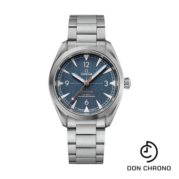 Omega Seamaster Railmaster Omega Co-Axial Master Chronometer Watch - 40 mm Steel Case - Vertically Brushed Blue Jeans Dial - 220.10.40.20.03.001