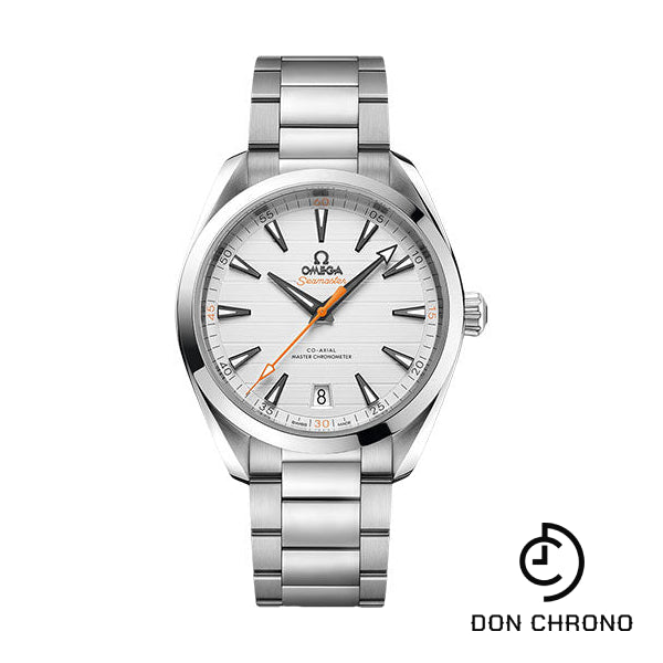 Omega Aqua Terra 150M Co-Axial Master Chronometer Watch - 41 mm Steel Case - Silvery Dial - Brushed And Polished Steel Bracelet - 220.10.41.21.02.001