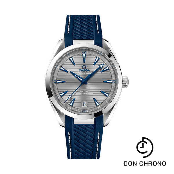 Omega Aqua Terra 150M Co-Axial Master Chronometer Watch - 41 mm Steel Case - Grey Dial - Blue Structured Rubber Strap - 220.12.41.21.06.001