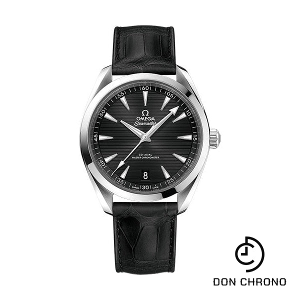 Omega Aqua Terra 150M Co-Axial Master Chronometer Watch - 41 mm Steel Case - Black Dial - Black Leather Strap - 220.13.41.21.01.001