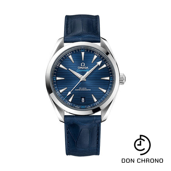 Omega Aqua Terra 150M Co-Axial Master Chronometer Watch - 41 mm Steel Case - Blue Dial - Blue Leather Strap - 220.13.41.21.03.001